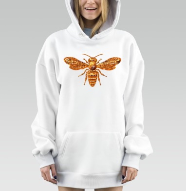 Золотая медовая пчела с крыльями изумительной красоты, Hoodie Mjhigh Dig, оверсайз, утепленная