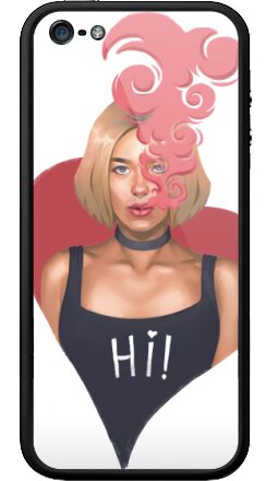 Дерзкий портрет в стиле e-girl с розовым дымом - Бампер на iPhone 5, 5S, страница 4