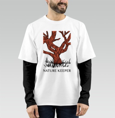 Хранитель природы красное дерево вдохновение Nature Keeper, Футболка мужская лонгслив OneOne