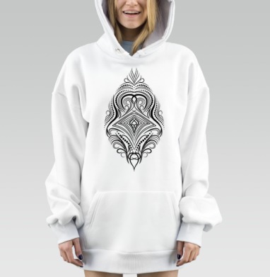 Элегантный чёрный узор с симметрией и точками для авто мото, Hoodie Mjhigh Dig, оверсайз, утепленная