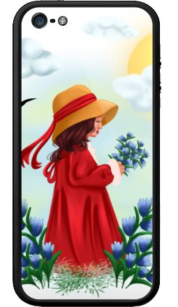 Девушка в шляпе с цветами в руке - Бампер на iPhone 5, 5S, страница 4