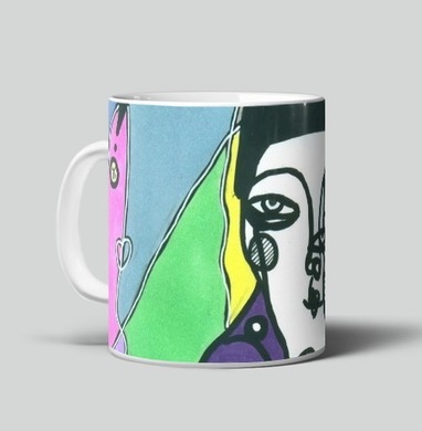 Карнавальные объятия масок и зелено фиолетовых черных - Магазин футболок Eseninka - Дизайнерские принты