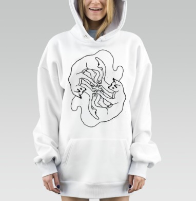 Лисицы в гармонии и балансе движений, Hoodie Mjhigh Dig, оверсайз, утепленная