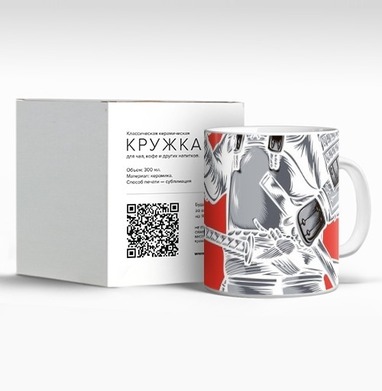 Воин самурай с мечом на красном фоне - Магазин футболок ururuty