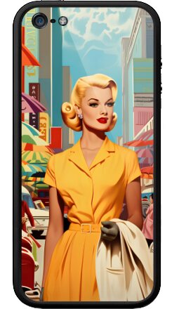 Девушка в желтом постер из пятидесятых - Бампер на iPhone 5, 5S, страница 3