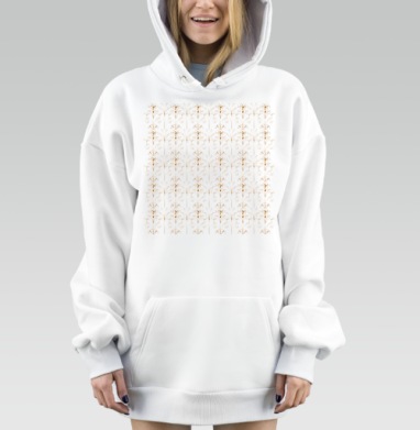 Золотистые цветы на сером фоне для утончённого интерьера, Hoodie Mjhigh Dig, оверсайз, утепленная