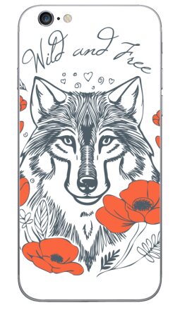 Изысканный арт с волком и красными маками - Виниловые наклейки на iPhone 6, 6s - купить в Москве, страница 3