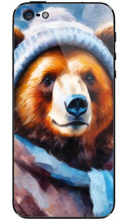 Зимний медведь в вязаной шапке и шарфе - Виниловые наклейки на iPhone 5 - купить в Москве, страница 3
