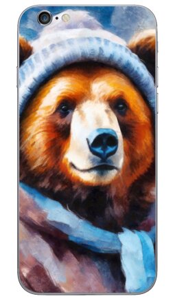 Зимний медведь в вязаной шапке и шарфе - Виниловые наклейки на iPhone 6, 6s - купить в Москве, страница 3