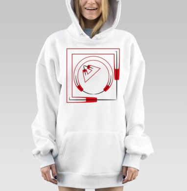 Красно Чёрный Геометрический Вращающийся Баланс, Hoodie Mjhigh Dig, оверсайз, утепленная