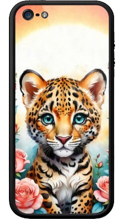 Милый детеныш ягуара в саду роз - Бампер на iPhone 5, 5S, страница 2