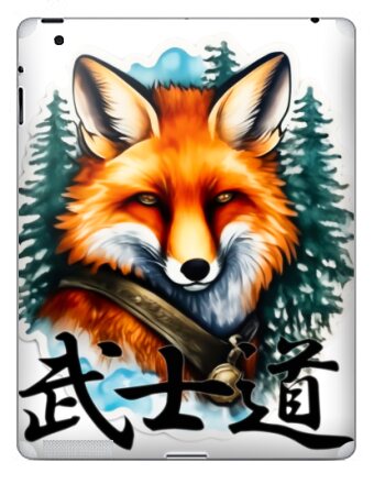 Портрет Лисы-Самурая в стиле Sticker Art - Наклейки на iPad, страница 3
