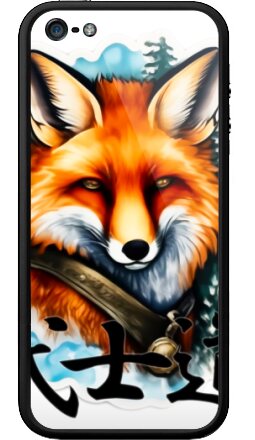 Портрет Лисы-Самурая в стиле Sticker Art - Бампер на iPhone 5, 5S, страница 2