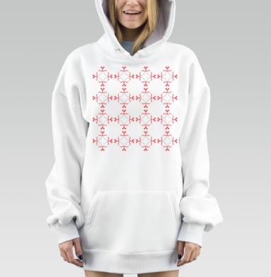 Красные Абстрактные Фигуры Геометрия Серый фон, Hoodie Mjhigh Dig, оверсайз, утепленная