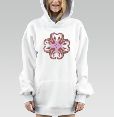 Модернистская абстракция со смещенными лентами и гармонией цветов, Hoodie Mjhigh Dig, оверсайз, утепленная