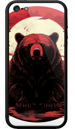 Медведь-дух леса в красном великолепии - Бампер на iPhone 5, 5S, страница 2