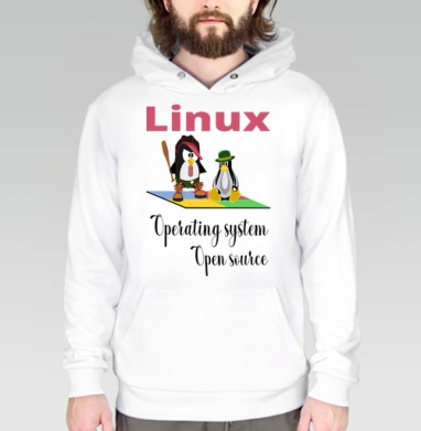 Два Пингвина Linux Операционная Система Свободный Исходный Код - Магазин футболок Wladimir. Дизайнерские принты.