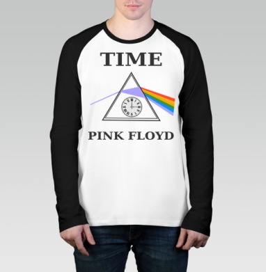 Преобразование света через время с часами Pink Floyd, Футболка длинный рукав / Мужчинам / Реглан / Принт