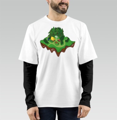 Кемпинг в лесу отдых и уют на природе, Футболка мужская лонгслив OneOne