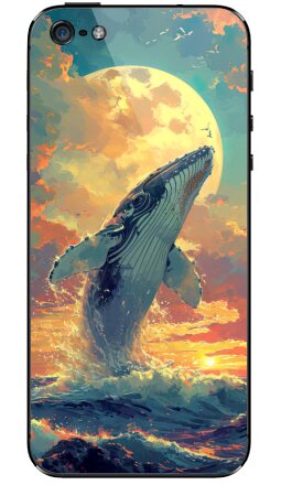 Величественный кит и золотая луна - Виниловые наклейки на iPhone 5 - купить в Москве, страница 2