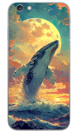 Величественный кит и золотая луна - Виниловые наклейки на iPhone 6, 6s - купить в Москве, страница 2
