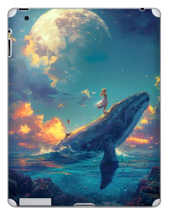 Фантазия единства: Кит и девушка на Луне - Наклейки на iPad, страница 2