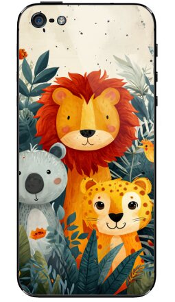 Мирное единение диких животных — семейный портрет - Виниловые наклейки на iPhone 5 - купить в Москве, страница 2