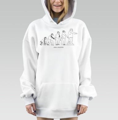 Эволюция человека с Лениным как символом прогресса в истории человека, Hoodie Mjhigh Dig, оверсайз, утепленная