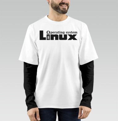Лаконичный черно-белый логотип Linux с пингвином Tux Операционная Система - Магазин футболок Wladimir. Дизайнерские принты.
