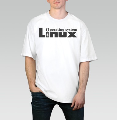 Лаконичный черно-белый логотип Linux с пингвином Tux Операционная Система - Магазин футболок Wladimir. Дизайнерские принты.