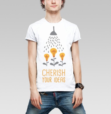 Cherish your ideas / Берегите свои идеи, Футболка мужская Base белая