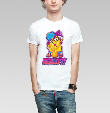 Skeptical Yellow Gangsta Character / Скептичный Жёлтый Гангста Монстр, Футболка мужская Base белая