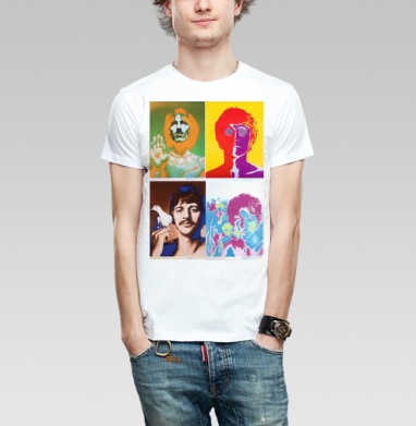 The Beatles Pop-art, Футболка мужская Base белая
