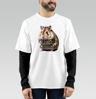 Hamster Combat – Хомяк Комбат персонаж игры милый пушистый грызун, Футболка мужская лонгслив OneOne
