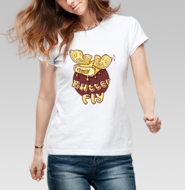 ButterFLY / БаттерФЛАЙ, Футболка женская белая 180гр