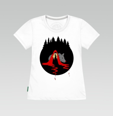 Cute red riding hood / Милая Красная Шапочка, Футболка женская белая 180гр