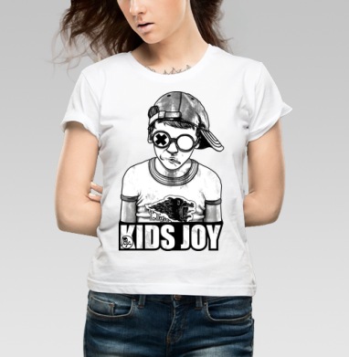 Стильный Монохромный Подросток В Очках KIDS JOY - Магазин футболок Sareksun - Дизайнерские принты