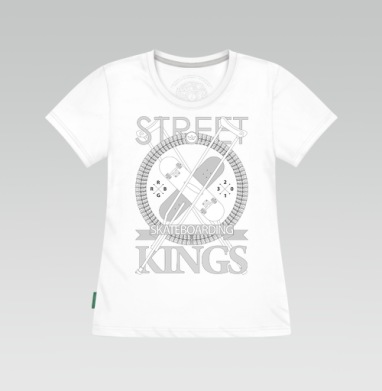 Эмблема STREET Skateboarding Kings – стиль и символизм, Футболка женская белая 180гр