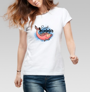 SweetSummer / Сладкое Лето, Футболка женская белая 180гр