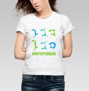 Зимние пингвины буквы креатив весело - VOZNYAK_MERCH