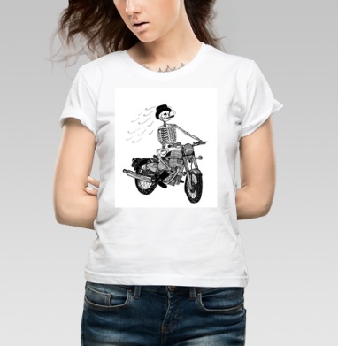 moto, Футболка женская белая 180гр