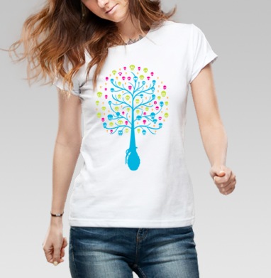 Tree... / Древо..., Футболка женская белая 180гр