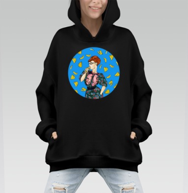 Eat it - Hoodie Mono, черная, оверсайз, утепленная, страница 6