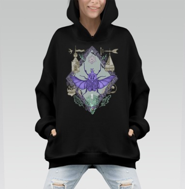 Жук-Голиаф цвет - Hoodie Mono, черная, оверсайз, утепленная, страница 4