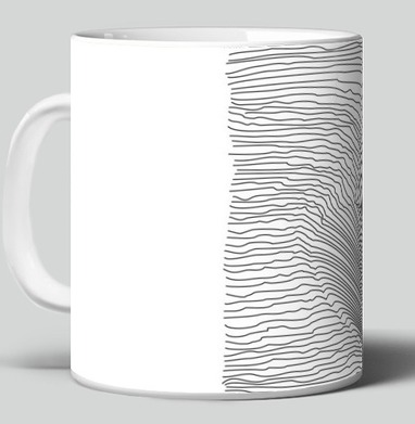 Ироничный арт с жестом в стиле Joy Division, Кружка c принтом керамическая
