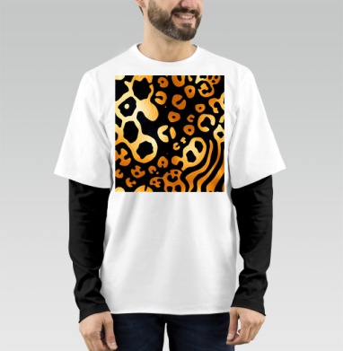 Golden Leopard Pattern / Золотой леопардовый узор для вашего дома, Футболка мужская лонгслив OneOne