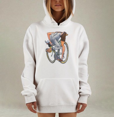 Бешеный велосипедист, Hoodie Mjhigh Dig, оверсайз, утепленная