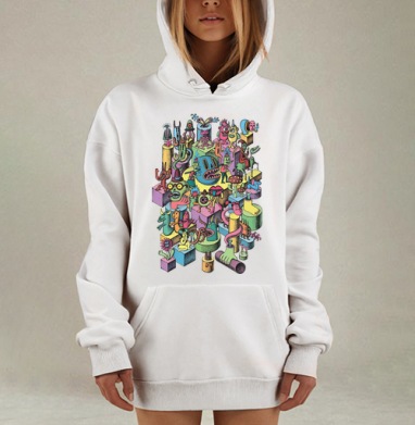 Безумная вечеринка, Hoodie Mjhigh Dig, оверсайз, утепленная