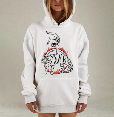 Опасная любовь: гимнастка и тигр в огненном круге, Hoodie Mjhigh Dig, оверсайз, утепленная