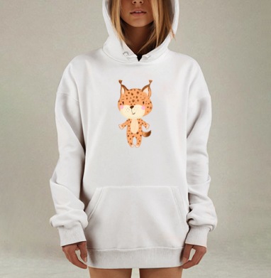 Милый рыже-коричневый лисенок с пятнами, Hoodie Mjhigh Dig, оверсайз, утепленная